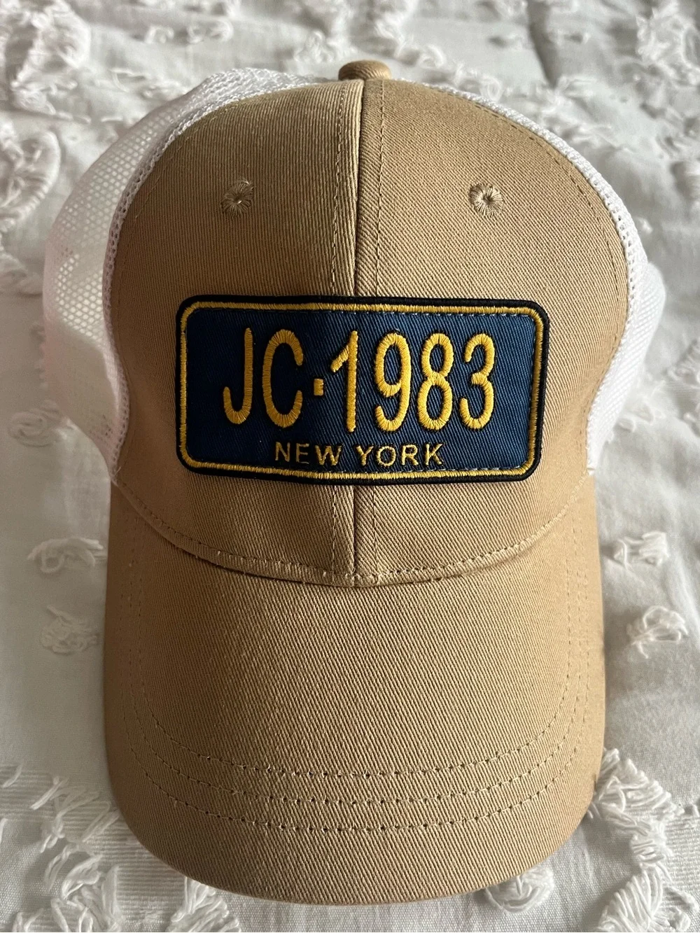 J. Crew Tan and White JC-1983 Trucker Hat